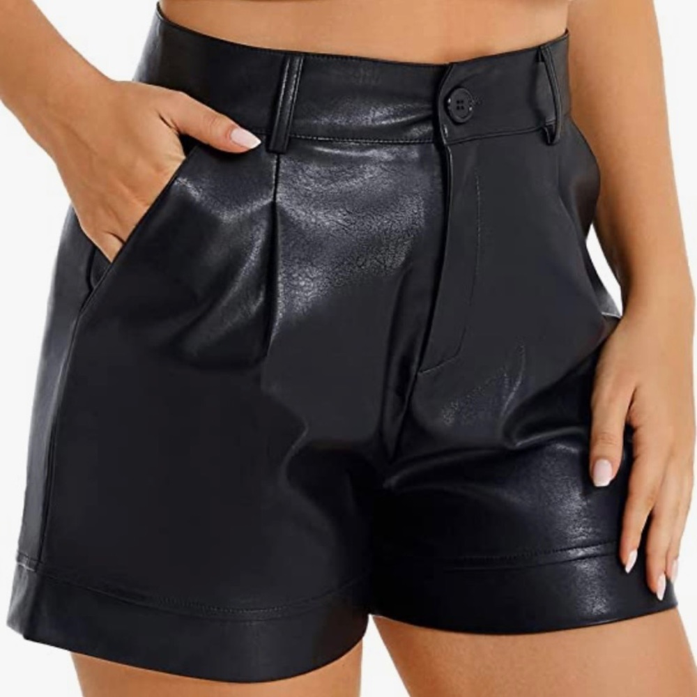Women’s Casual Faux Leather Shorts